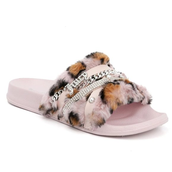 Juicy Couture Shoes - New Juicy Couture Women's Styx Faux Fur Slide Sandals